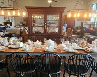 Extra Long Dining Table with 10 Chairs
Sourhern Living Place Setting off 16  Dish Set