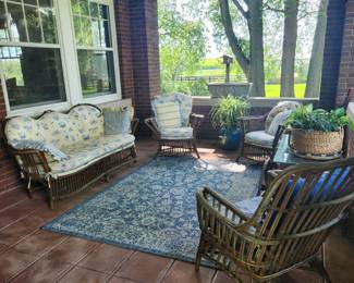 Porch furniture with beautiful cushions