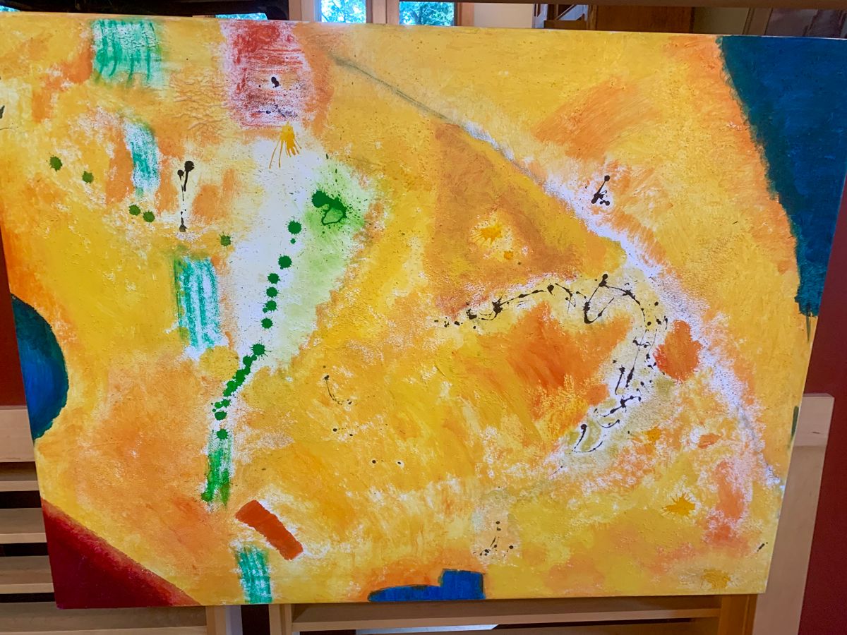 Original Eyenga Bokambra Painting “ Tangerine Hiway” 2009/10  Roadmap To Joy Series