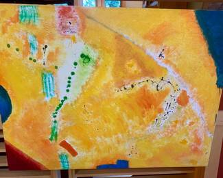 Original Eyenga Bokambra Painting “ Tangerine Hiway” 2009/10  Roadmap To Joy Series