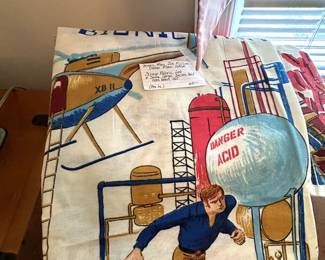 #29 Bionic Man - 6 million dollar man w/Nasa scrap fabric lot (some large pieces - some has been cut as is)	 $60.00 
