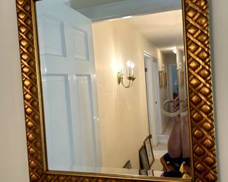 #36	Wood Gold Painted Beveled Mirror - 22x26	 $45.00 
