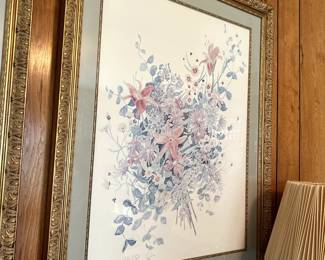 #66	Evelyn Wright Prints - 116/950 31x40 of Floral Bouquets - Framed in Gold Frame	 $60.00 

