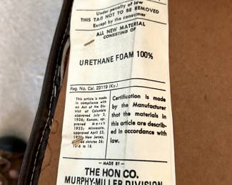 #21 Murphy Miller Mid-Century Wood & Brown vinyl odd dining chair	 $225.00 
