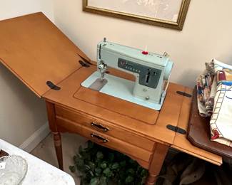 #28 Singer Sewing Machine in Cabinet - Model 337 Blue	 $50.00 
