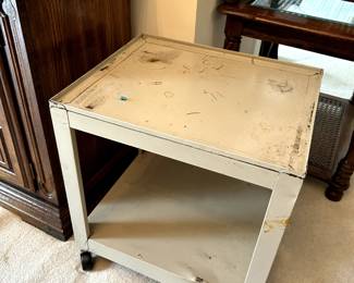 #19 Metal 2 shelf rolling Shelf - 18.5x15x20	 $25.00 
