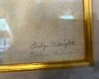 #55	Watercolor of Flower signed by Evelyn Wright in Gold Frame - 39x32	 $100.00 
