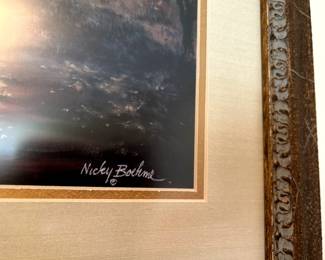 #63	Framed Print of Cottages with Hot Air Balloons by Nicky Boehme - 31x25	 $75.00 
