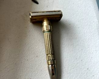 #115	Gillette Adjustable Golden Toggle  Safety Razor  - 1958	 $25.00 

