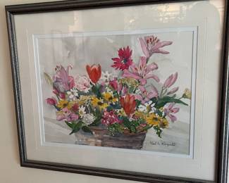 Framed Floral Watercolor $100
