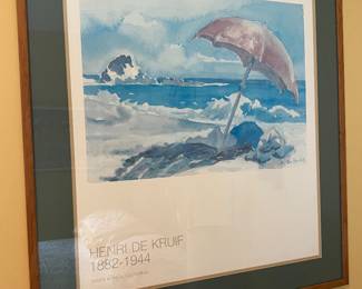 Large Print of Artists Watercolor Beach Scene. $200