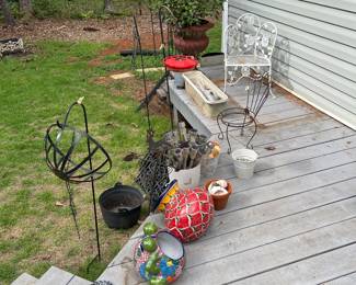 Mexican pottery, vintage iron furniture