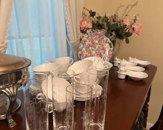 Noritake etched Tom Collins glasses