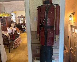 7 foot wood Canadian Mounted Policeman