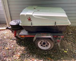Car too carrier mounted to a small motorcycle trailer