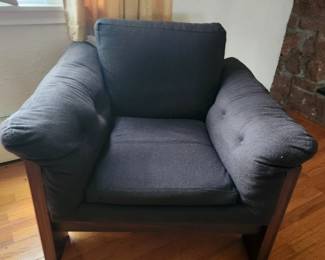 MCM upholstered Grey Side Chair
