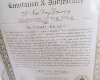 COA 2829 of 3950 On Canvas