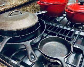Cast iron skillets.