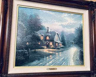 Thomas Kinkade Moonlight Lane limited edition on canvas print.  Lovely. 