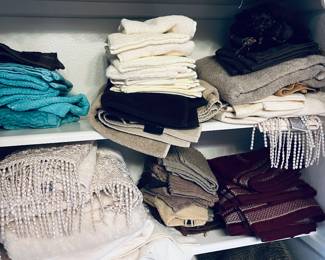 Linens, blankets, towels, sheets.