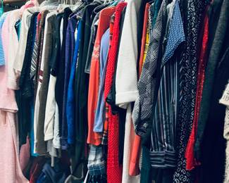 Tons of clothing in excellent condition.  Nordstrom, Dillards, Johnny Was, Ralph Lauren, Ugg, Frye, Cowboy boots! 