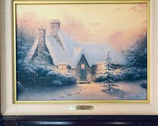Thomas Kinkade, "Christmas Tree Cottage." Limited edition canvas.