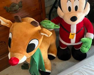 Disney Collectible Decor.  Mickey Mouse. Rudolph,