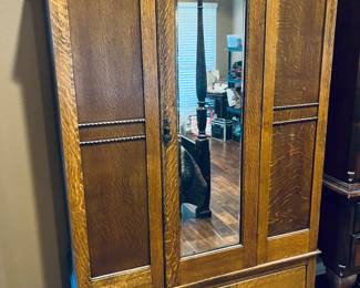 Antique armoire. Blanket Cabinet.