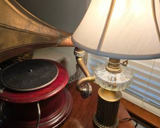  Brass & glass lamp