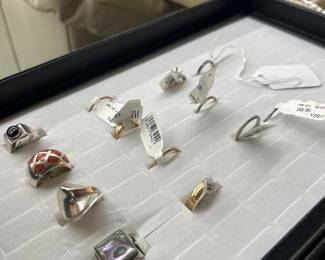 Stunning rings… Not listing them all but 9.25 gold Jade diamond platinum