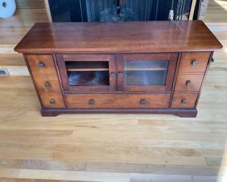 Solid Wood Cabinet - One glass door needs the available glass installed.