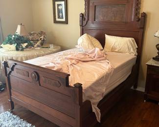 Full size bed frame and mattress