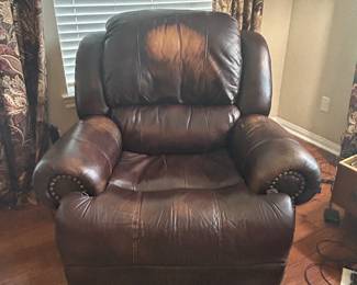Power leather recliner