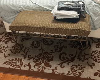 Bench, area rug