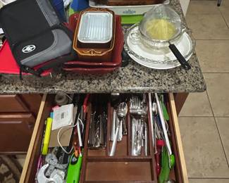 Silverware,Pyrex, Corningware