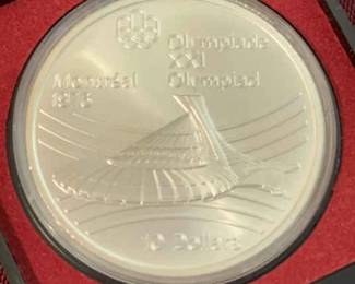 1976 Canada 10 Dollars Olympic Stadium Silver Commemorative Coin
