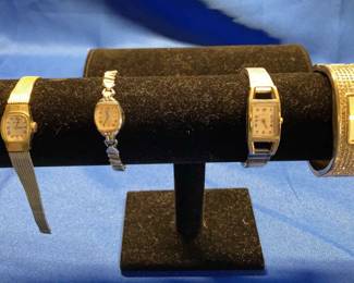 Vintage Womens Watches  Elgin and Bulova plus Two Other 