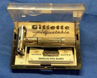 Vintage Gillette Adjustable Safety Razor 