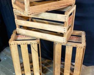 Four Vintage Fruit Crates