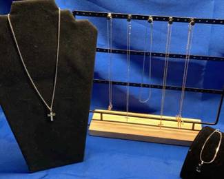 Necklaces Sarah Coventry and Others plus a Sterling Bracelet 
