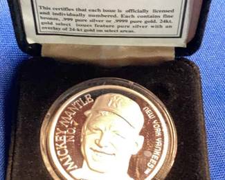 1995 Enviromint Mickey Mantle Silver Coin