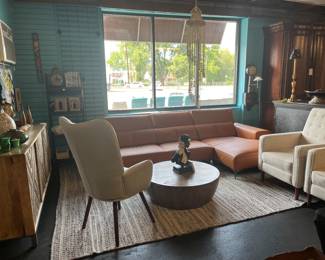 Zuri Contemporary Orange Faj Sectional / 2 pieces