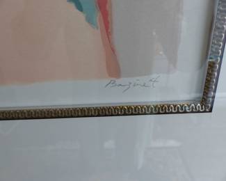 Janet Bazinet framed, signed, numbered lithograph