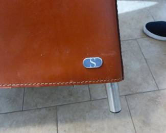 Pair of vintage De Sede sculptural leather lounge chairs, Vintage Giorgetti high back single chair