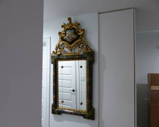 Ornate hand painted antique mirror