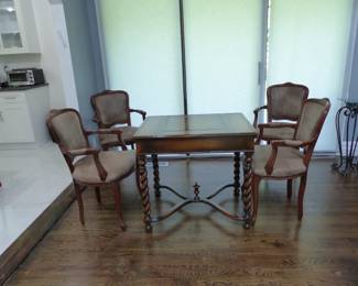 Theodore Alexander game table with 4 chairs