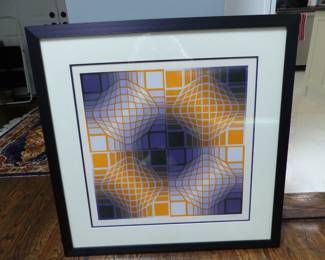 Victor Vasarely Mely, signed & numbered color silkscreen