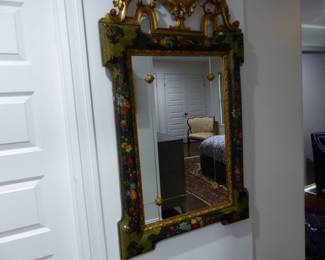 Ornate hand painted antique mirror