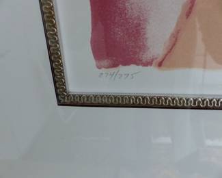 Janet Bazinet framed, signed, numbered lithograph