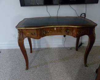 French leather top writing desk
